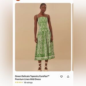 NWT FARM Rio Green Patterned Dress